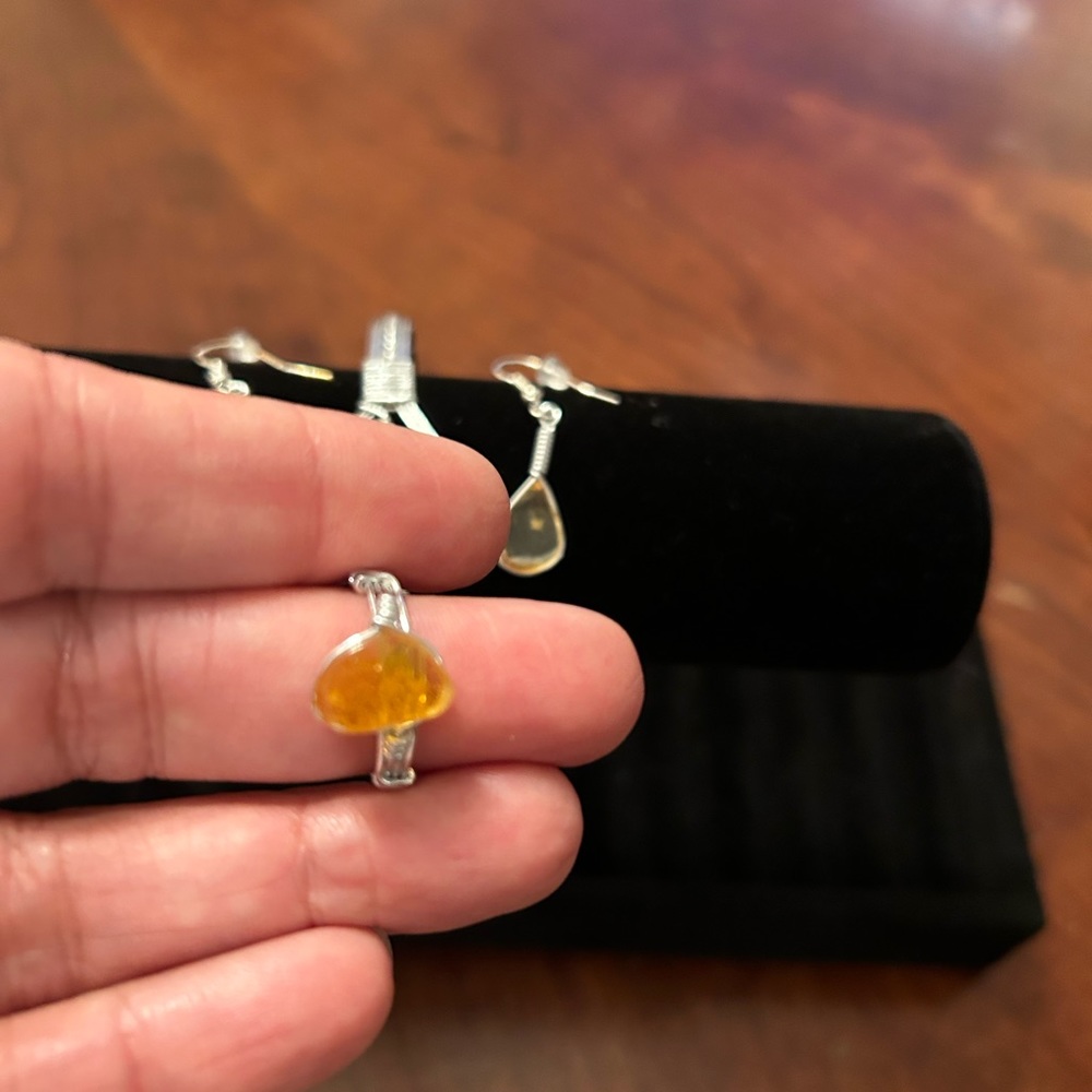 💍 AMBER SET- DOMINICAN ARTISAN MADE - Picture 2 of 4